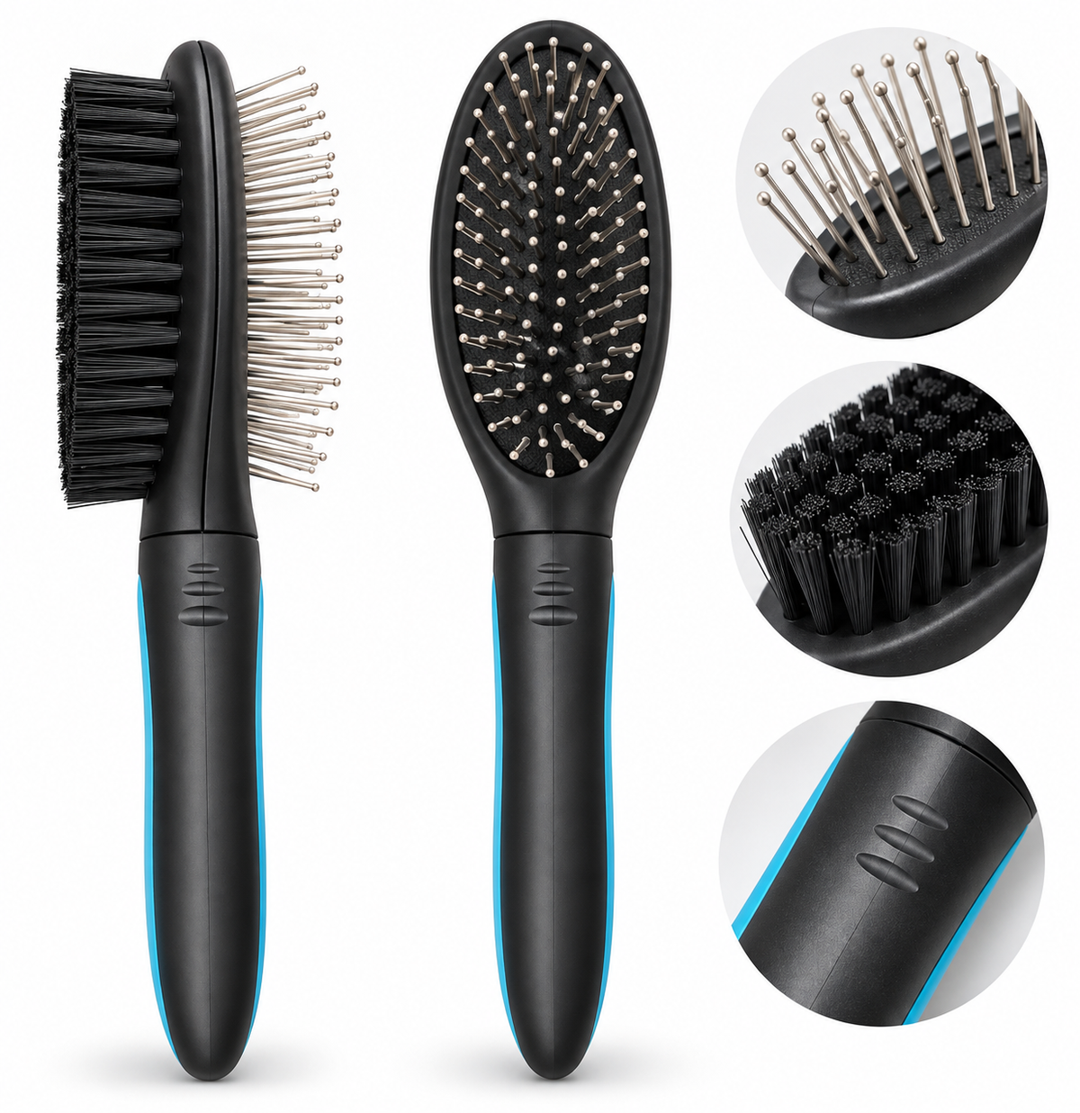 Cepillo de pines y cerdas para grooming de mascotas – vista 3