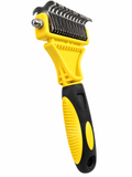 Rastrillo desmotador para perros 23 + 12 dientes amarillo – vista principal