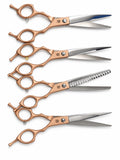 Set de tijeras de grooming de 7 pulgadas palo de rosa