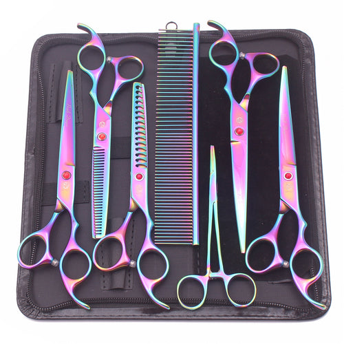 Set tijeras 7” arcoiris - Multi Grooming Pet´s