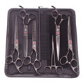 Set tijeras 7” negro - Multi Grooming Pet´s