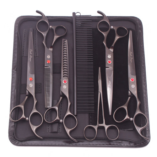 Set tijeras 7” negro - Multi Grooming Pet´s