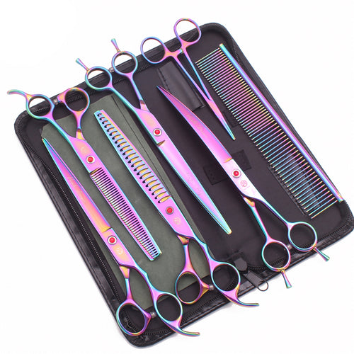 Set tijeras 8” arcoiris - Multi Grooming Pet´s