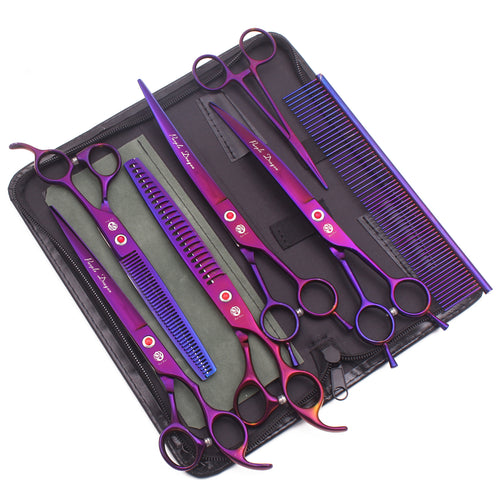 Set tijeras 8” púrpura - Multi Grooming Pet´s