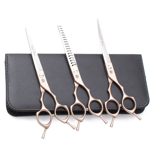 Set tijeras 7” palo de rosa - Multi Grooming Pet´s
