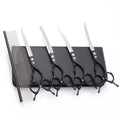 Set tijeras 7” negro plateado - Multi Grooming Pet´s