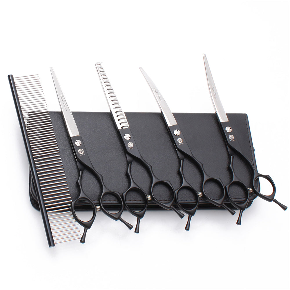 Set tijeras 7” negro plateado